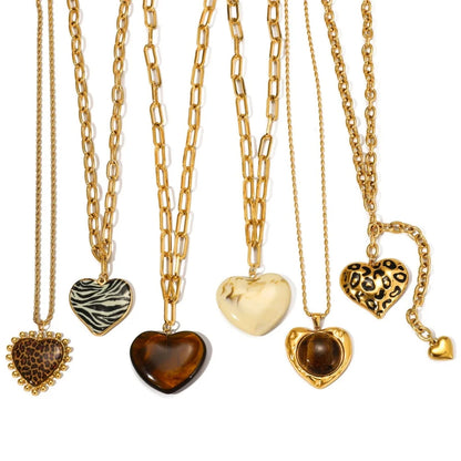 18K Vergulde Hartketting Collectie – Waterdichte, Vlekbestendige Statement Sieraden