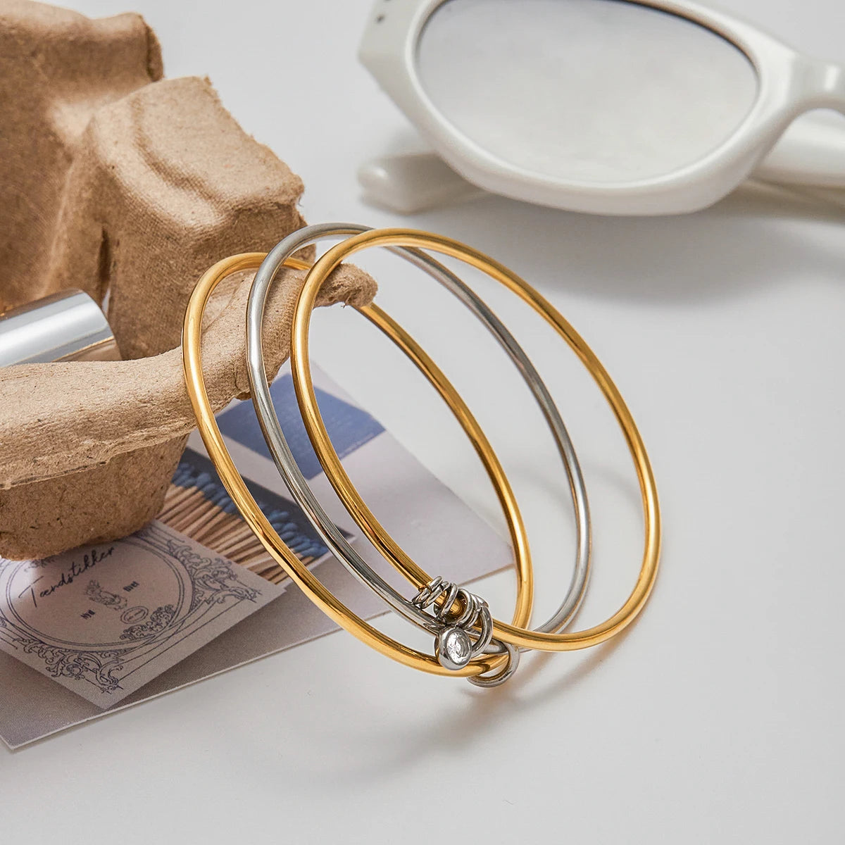 Tweekleurige Gouden & Zilveren Armband voor Dames | Waterdichte Minimalistische Sieraden