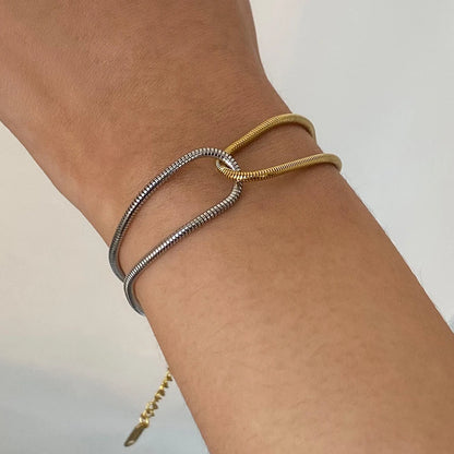Premium 18K Gold Plated Dual-Tone Hand Bracelet for Women – Waterproof & Tarnish-Free Luxury Jewellery & Jewelry