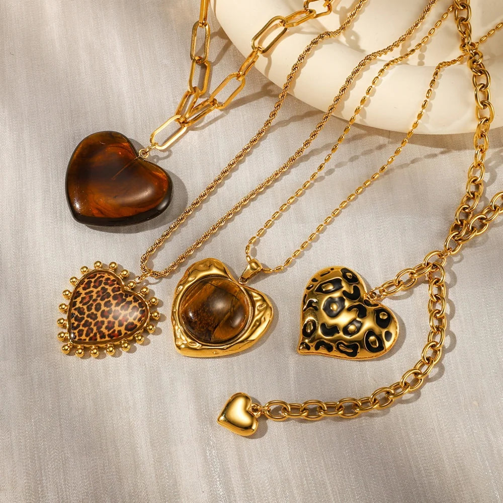 18K Vergulde Hartketting Collectie – Waterdichte, Vlekbestendige Statement Sieraden