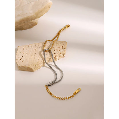 Premium 18K Gold Plated Dual-Tone Hand Bracelet for Women – Waterproof & Tarnish-Free Luxury Jewellery & Jewelry