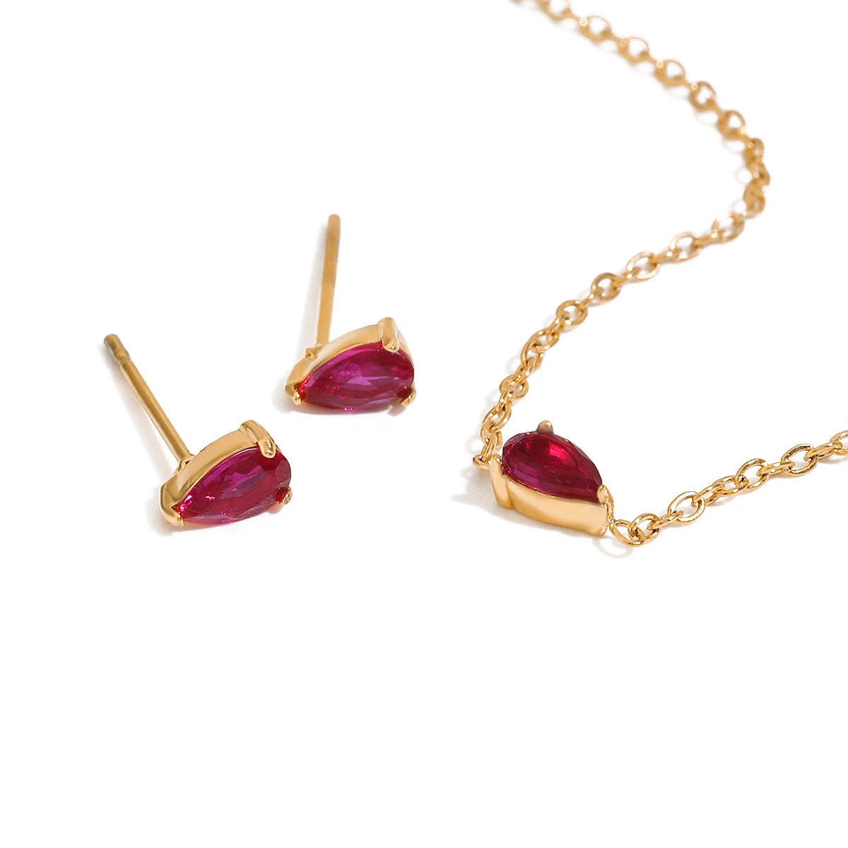 Premium 18K Gold Plated Birthstone Zirconia Earrings & Bracelet Set for Women – Waterproof & Tarnish-Free Jewellery & Jewelry