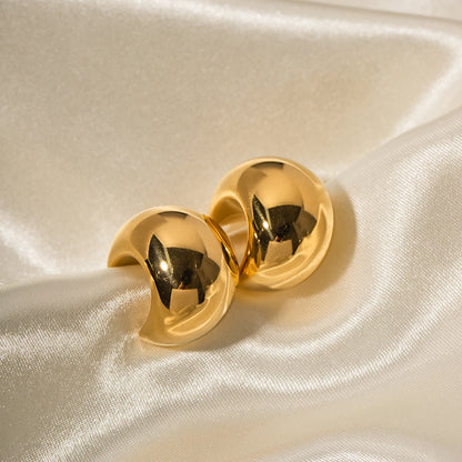 Chunky Hoop Stud Earrings for Women – Gold Plated Waterproof Tarnish Free Stainless Steel Fashion Jewellery