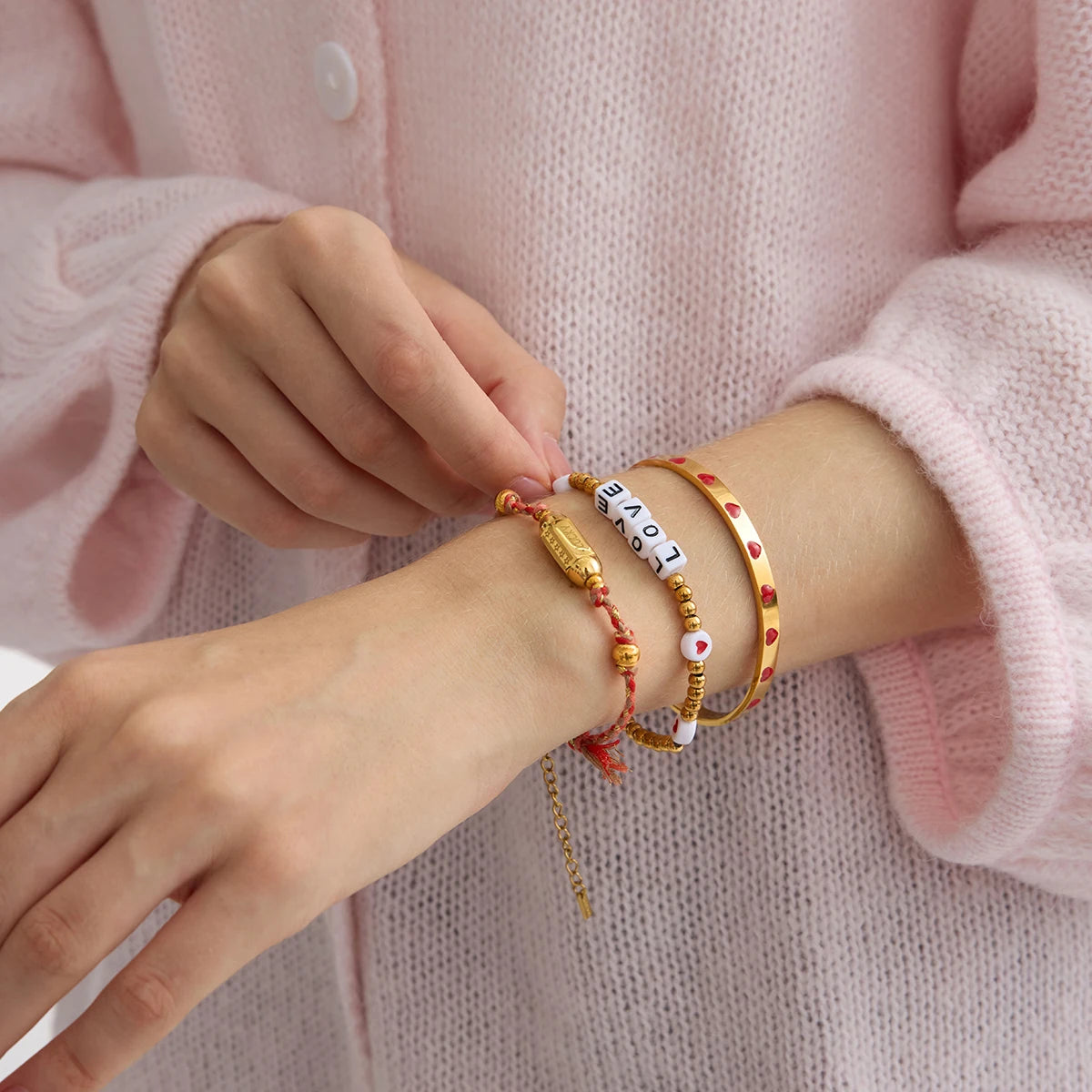 Vergulde Hartarmbandset voor Dames | Waterdicht & Vervaagt Niet Dagelijkse Sieraden
