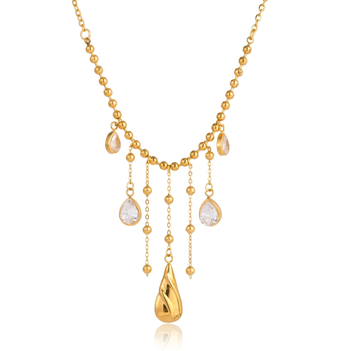 18K vergulde druppel hanger ketting – waterdicht, vlekvrij statement sieraad