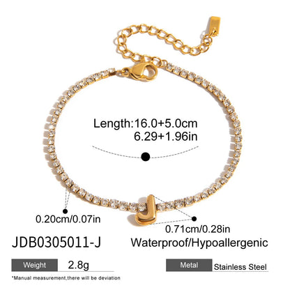 Premium 18K Gold Plated Initial Hand Bracelet for Women – Waterproof & Tarnish-Free Luxury Jewellery & Jewelry