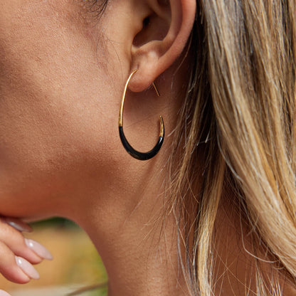 18K Gold Plated Enamel Hoop Earrings – Waterproof Tarnish-Free Minimalist Color Hoops for Women