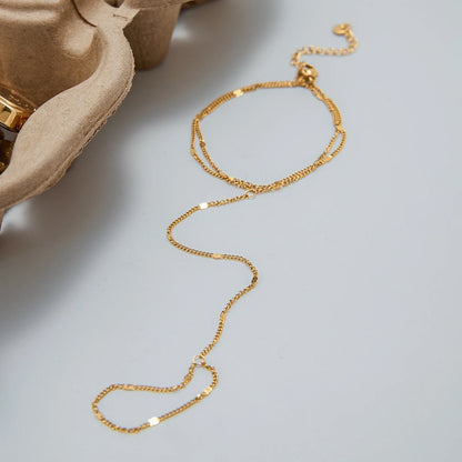 18K Vergulde Handketting Armband – Waterdicht, Aanslagvrij, Minimalistisch Handharnas Sieraad voor Dames