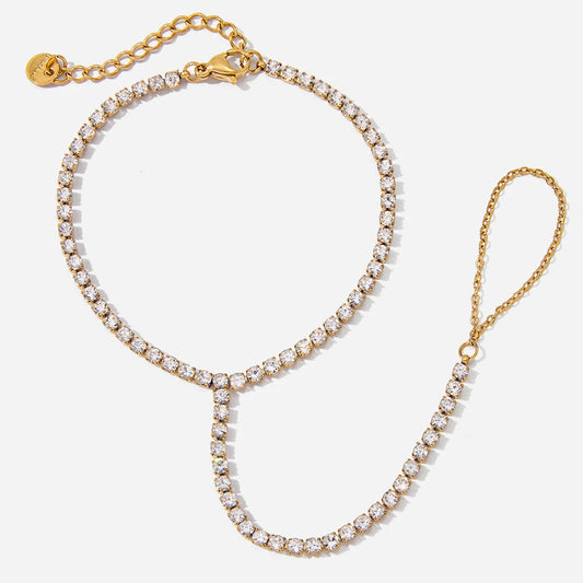 Kristallen Handketting Armband voor Dames | Verguld Waterdicht Aanslagvrij Hand Harness Sieraad