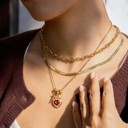 18K Verguld Hart & Kruis Hanger Ketting – Waterdichte, Vlekvrije Charm Sieraden