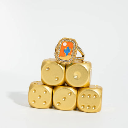 18K Gold Plated Enamel Signet Rings for Women – Waterproof & Tarnish-Free Jewellery & Jewelry