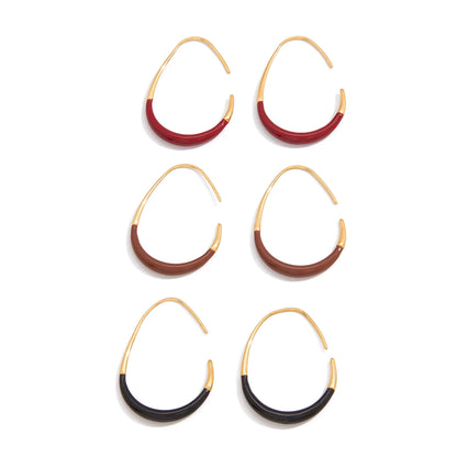 18K Gold Plated Enamel Hoop Earrings – Waterproof Tarnish-Free Minimalist Color Hoops for Women