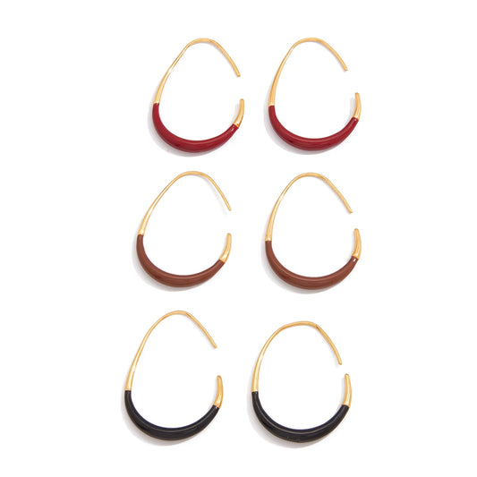 18K Gold Plated Enamel Hoop Earrings – Waterproof Tarnish-Free Minimalist Color Hoops for Women