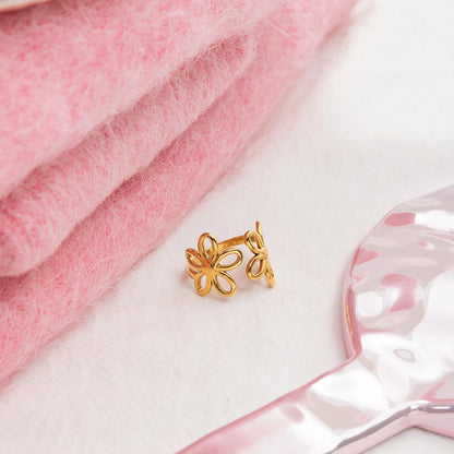 18K Vergulde Bloemen & Vlinder Ringen Collectie – Waterdichte, Vlekvrije Statement Ringen