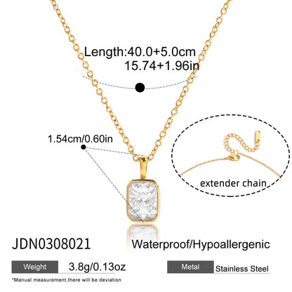 Klassieke gouden solitaire hanger ketting | Briljant geslepen diamant