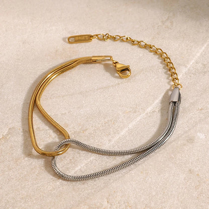 Premium 18K Gold Plated Dual-Tone Hand Bracelet for Women – Waterproof & Tarnish-Free Luxury Jewellery & Jewelry