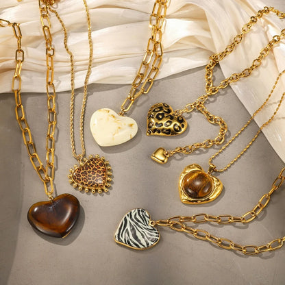 18K Vergulde Hartketting Collectie – Waterdichte, Vlekbestendige Statement Sieraden