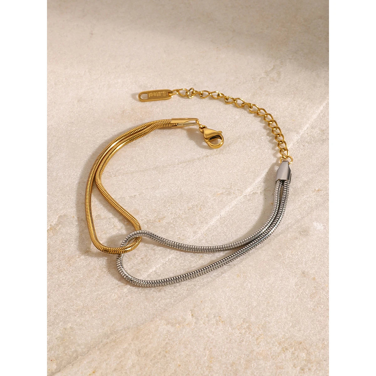 Premium 18K Gold Plated Dual-Tone Hand Bracelet for Women – Waterproof & Tarnish-Free Luxury Jewellery & Jewelry