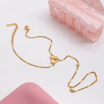 Vlinder Handketting Armband voor Dames – 18K Verguld Waterdicht Aanslagvrij Handharnas Sieraad
