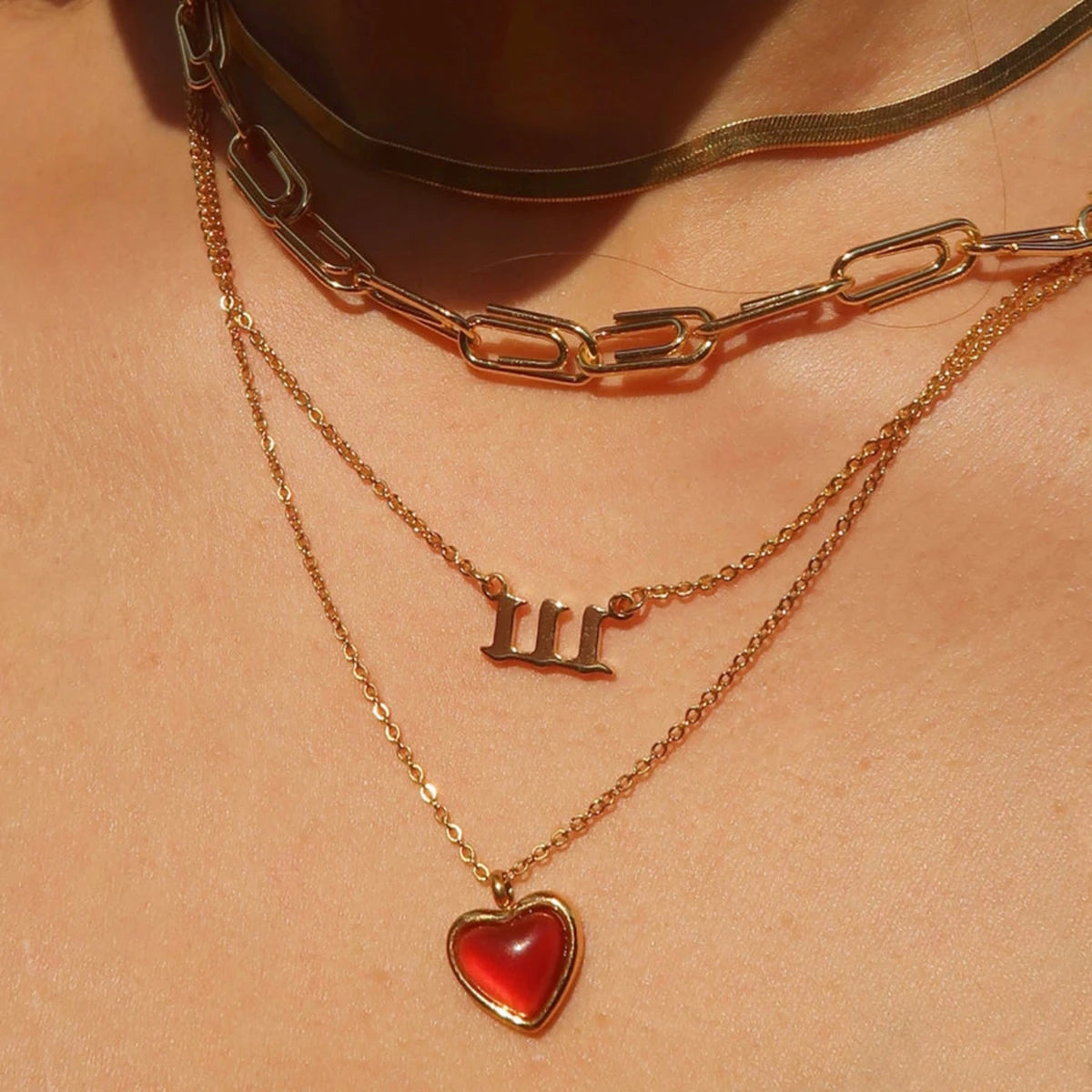 Verguld Rode Hart Ketting – Waterdicht & Vrij van Verkleuring