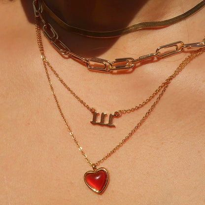Verguld Rode Hart Ketting – Waterdicht & Vrij van Verkleuring