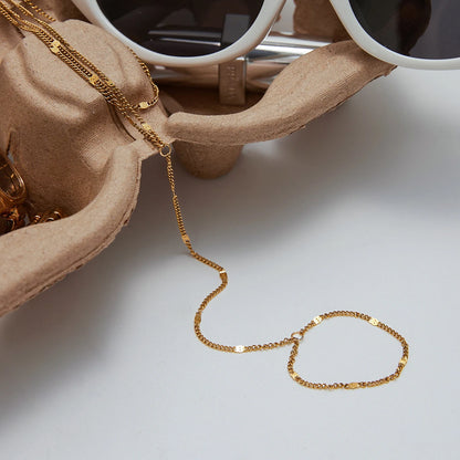 18K Vergulde Handketting Armband – Waterdicht, Aanslagvrij, Minimalistisch Handharnas Sieraad voor Dames