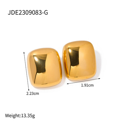 18K Gold Plated Geometric Stud Earrings Set for Women – Waterproof Tarnish Free Stainless Steel Minimal Jewellery