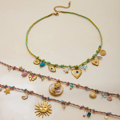 18K Verguld Boho Hanger Ketting Collectie – Waterdicht, Roestvrije Dagelijkse Sieraden