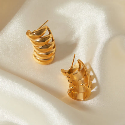 Chunky Gold Huggie Earrings for Women | 18K Gold Plated Waterproof Tarnish-Free Statement Earrings