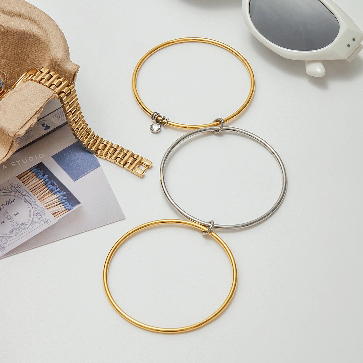 Tweekleurige Gouden & Zilveren Armband voor Dames | Waterdichte Minimalistische Sieraden