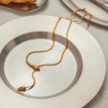 18K vergulde verstelbare lariat-ketting – Waterdicht, aanslagvrij minimalistisch sieraad