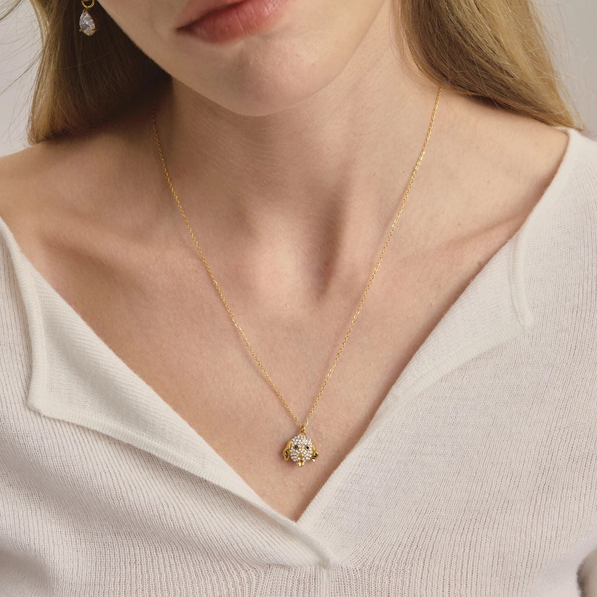 18K Vergulde Hondenhoofd Hanger Ketting | Huisdierenliefhebber Bedelketting voor Hondenliefhebbers