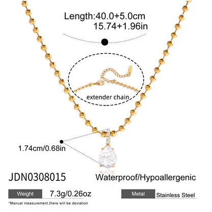 Klassieke gouden solitaire hanger ketting | Briljant geslepen diamant