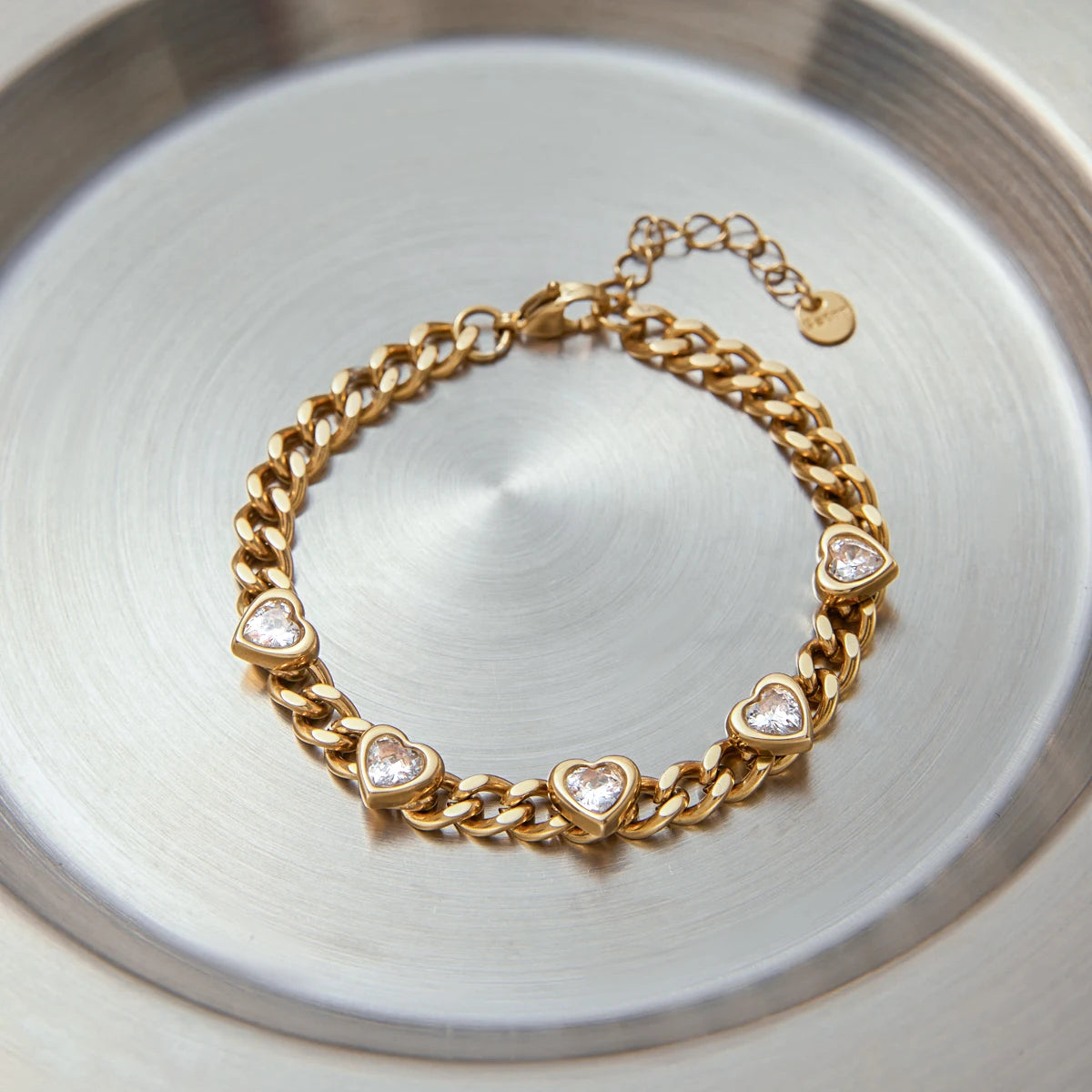 Gold Crystal Bracelet Stack for Women | Waterproof Gold Plated Statement Jewellery