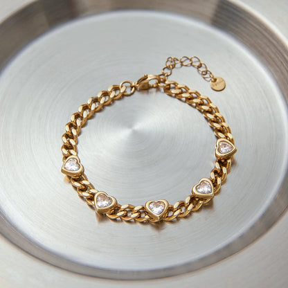 Gold Crystal Bracelet Stack for Women | Waterproof Gold Plated Statement Jewellery