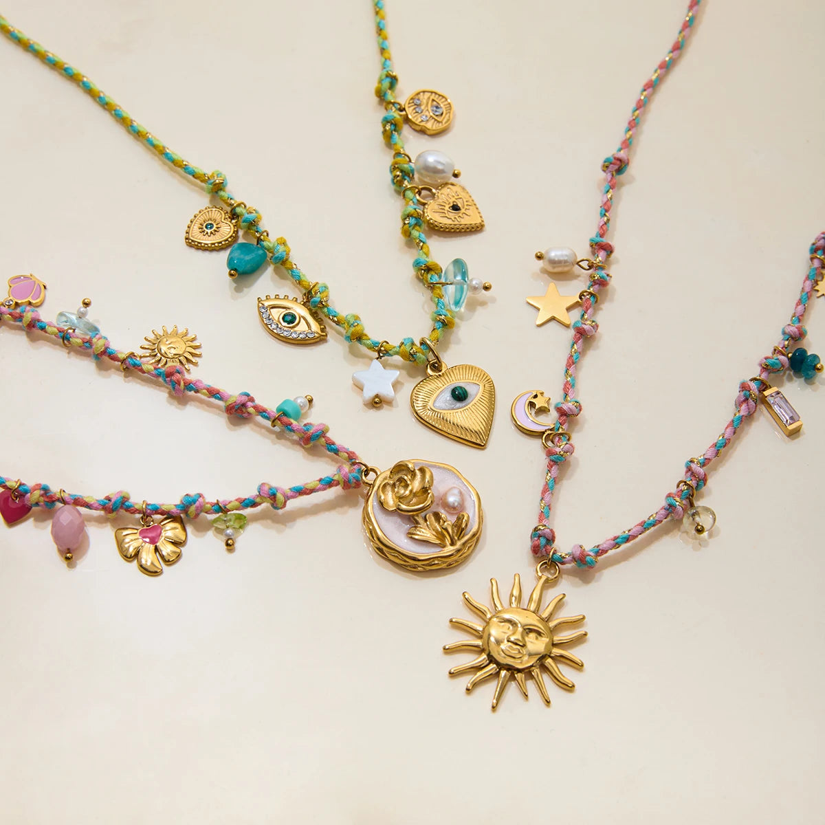 18K Verguld Boho Hanger Ketting Collectie – Waterdicht, Roestvrije Dagelijkse Sieraden