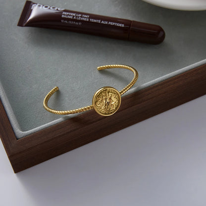 18K Gold-Plated Vintage Coin Necklace, Earrings & Bracelet Set | Elegant Coin Jewelry Set