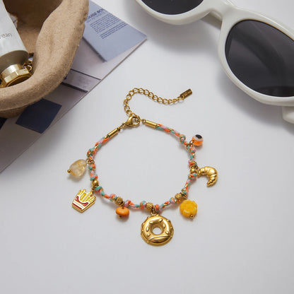 Gold Plated Boho Charm Bracelet Set for Women | Waterproof & Tarnish-Free Braided Jewelry
