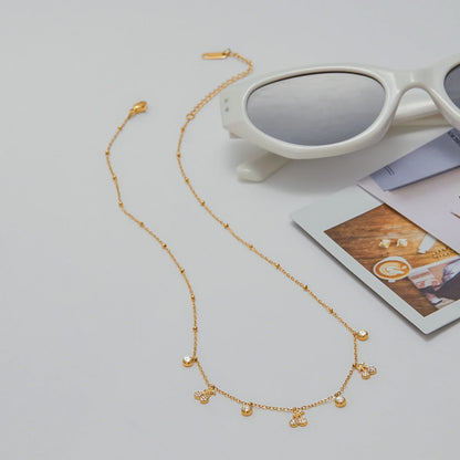 Witte Strass Kers Hanger Ketting Voor Cadeau 18K Verguld Roestvrij Staal Elegante Luxe Bedel Hanger Sieraden