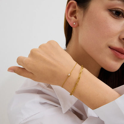 Premium 18K Gold Plated Birthstone Zirconia Earrings & Bracelet Set for Women – Waterproof & Tarnish-Free Jewellery & Jewelry