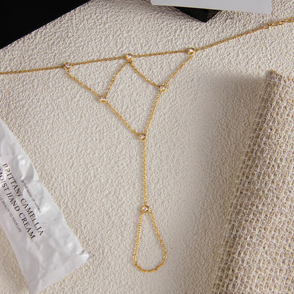 18K Verguld Kristallen Handketting Armband – Waterdicht, Aanslagvrij, Verstelbaar Handharnas Sieraad voor Vrouwen