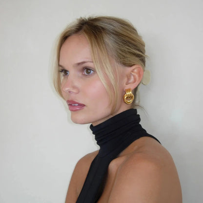 Interlocking Knot Earrings for Women – Gold Plated Waterproof Tarnish Free Stainless Steel Fashion Jewellery