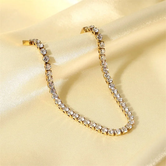 Premium 18K Gold Plated Tennis Bracelet for Women – Waterproof & Tarnish-Free Luxury Jewellery & Jewelry
