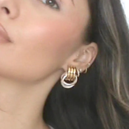 Interlocking Knot Earrings for Women – Gold Plated Waterproof Tarnish Free Stainless Steel Fashion Jewellery