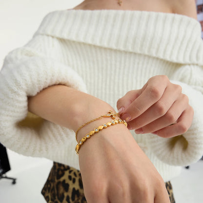 Premium 18K Vergulde Delicate Handarmband voor Dames – Waterdichte & Niet-Aanlopende Luxe Sieraden