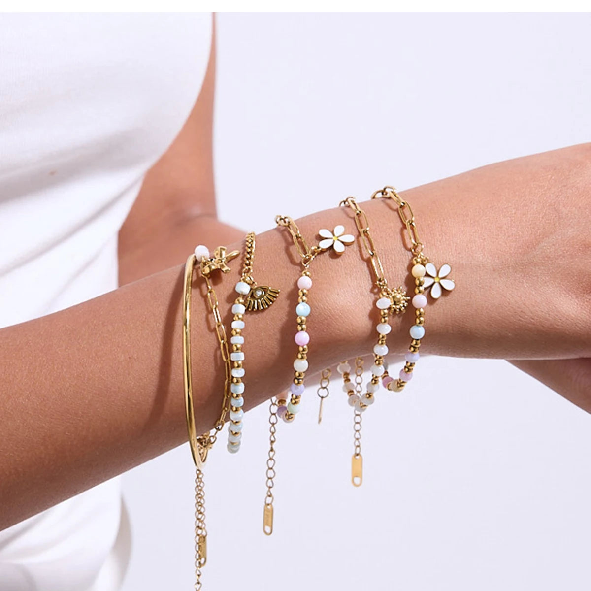 Luxe 18K Vergulde Armbandenset voor Dames – Waterdicht & Vlekbestendig