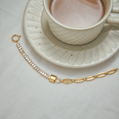 Gold Crystal Bracelet Stack for Women | Waterproof Gold Plated Statement Jewellery