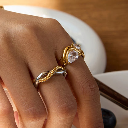 Luxe 18k Vergulde Zirkoon Ringen Collectie – Peer-, Ovaal-, Rond- & Smaragdgeslepen Stenen | Elegante Statement Ringen voor Dames