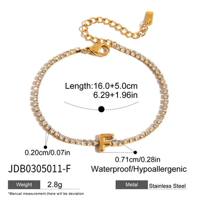 Premium 18K Gold Plated Initial Hand Bracelet for Women – Waterproof & Tarnish-Free Luxury Jewellery & Jewelry