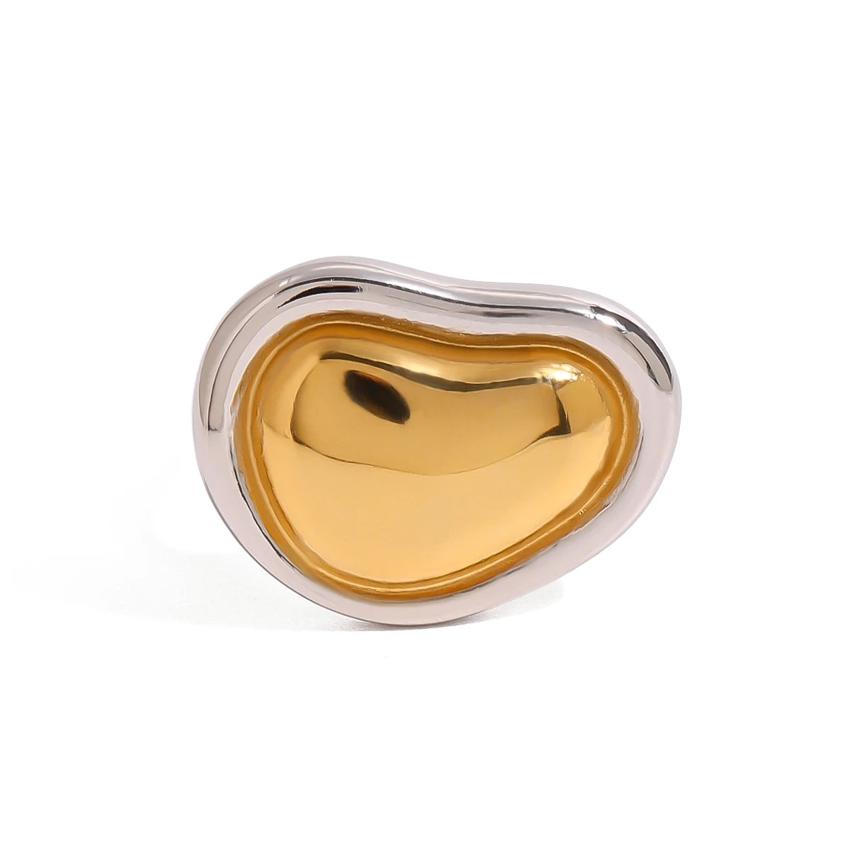 18K Gold Plated Molten Heart Ring – Waterproof, Tarnish-Free Modern Statement Ring